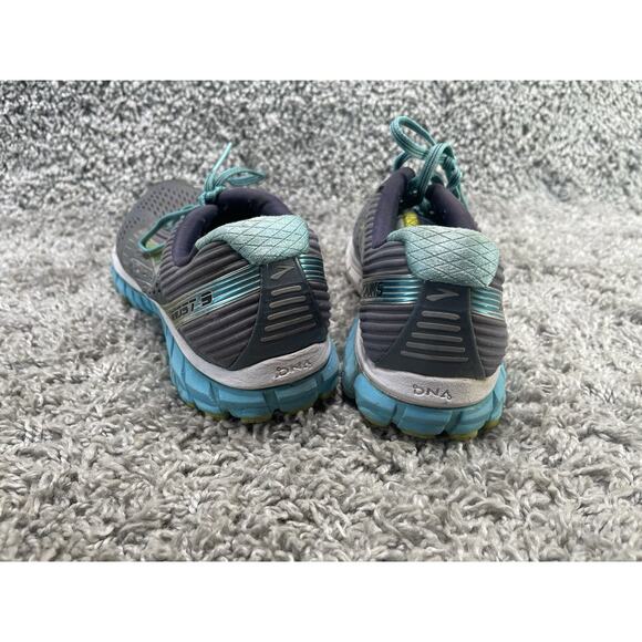 Brooks Ghost 9 Womens Size 9 Medium Running Shoes Gray Blue Lime Athletic - Picture 2 of 8